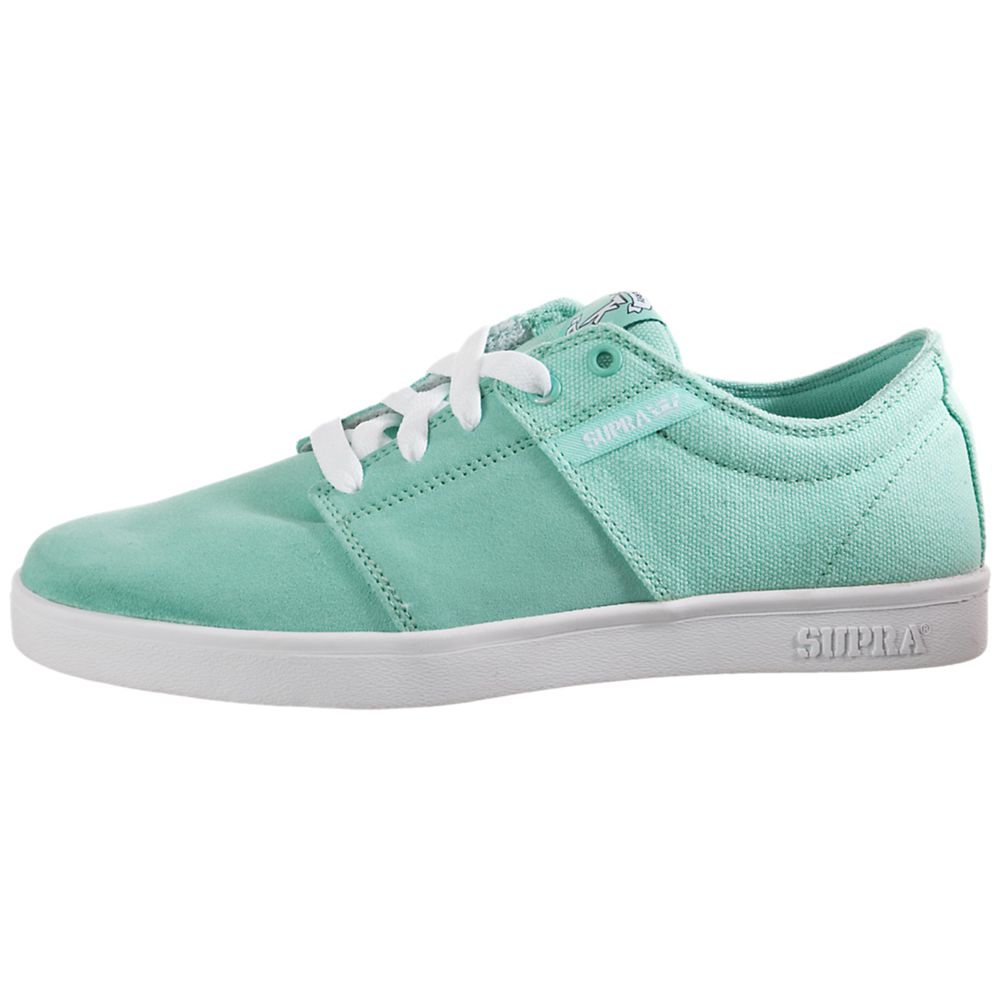 Baskets Basses Supra Stacks Vert Pastel Green Suede/Canvas Homme | DXC-85967013